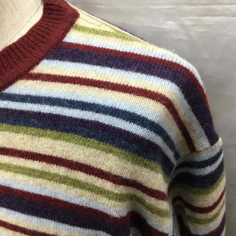 チャップス CHAPS ニット、セーター 長袖 長袖ニットカットソー ニット セーター クルーネックニット L ボーダー柄 マルチカラー / マルチカラー / メンズ USED 古着 中古 10120084