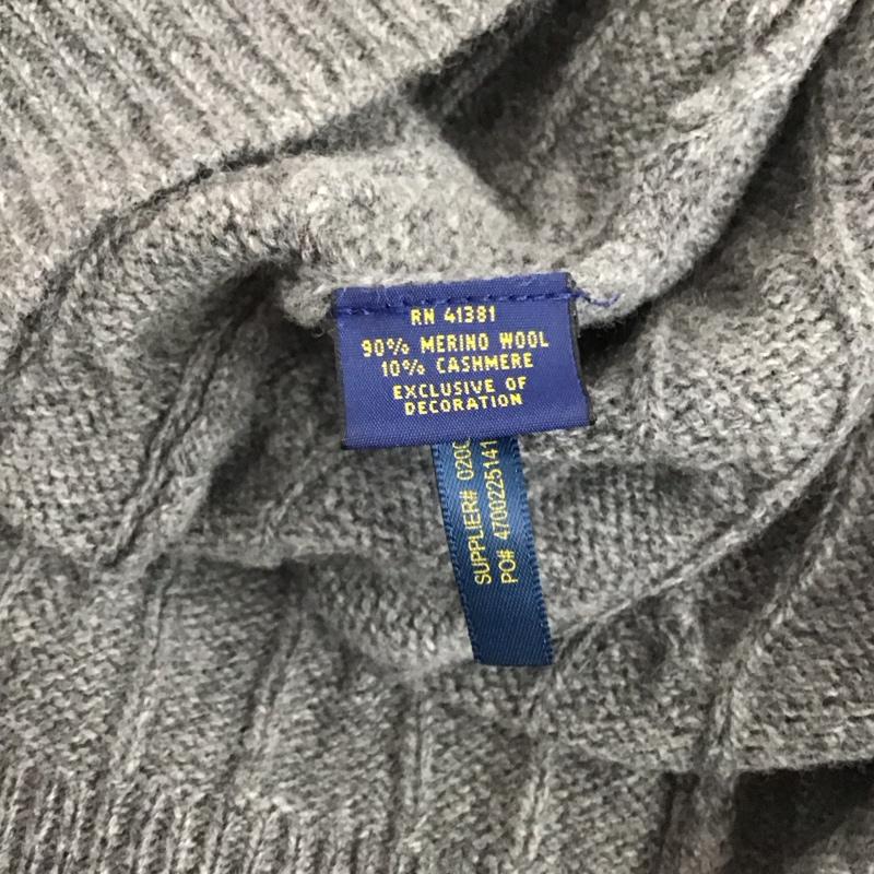 ポロラルフローレン POLO RALPH LAUREN ニット、セーター 長袖 長袖ニットカットソー ニット セーター Vネックニット L ロゴ、文字 灰 / グレー / メンズ USED 古着 中古 10123933