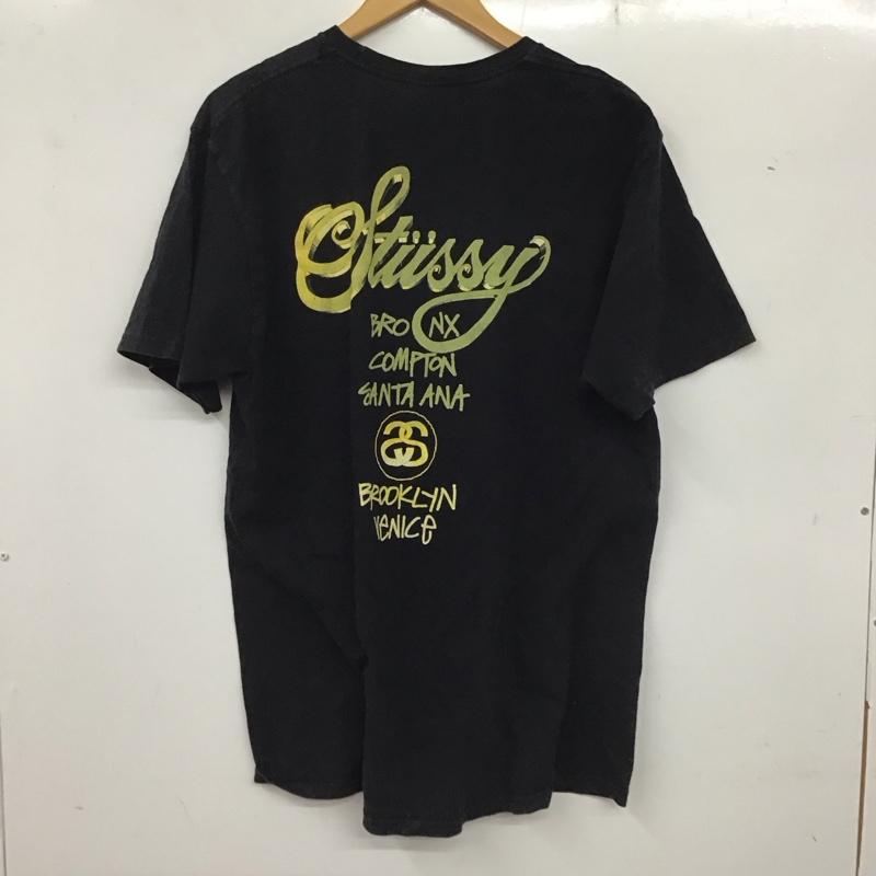 ステューシー STUSSY Tシャツ 半袖 L プリント X ロゴ、文字 黒 / ブラック / メンズ USED 古着 中古 10137006