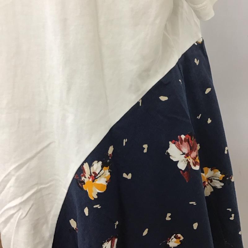ザラ ZARA TRAFALUC Tシャツ 半袖 5580 302 020 リメイク風 クルーネック ロゴ M 白 / ホワイト / レディース USED 古着 中古 10113487