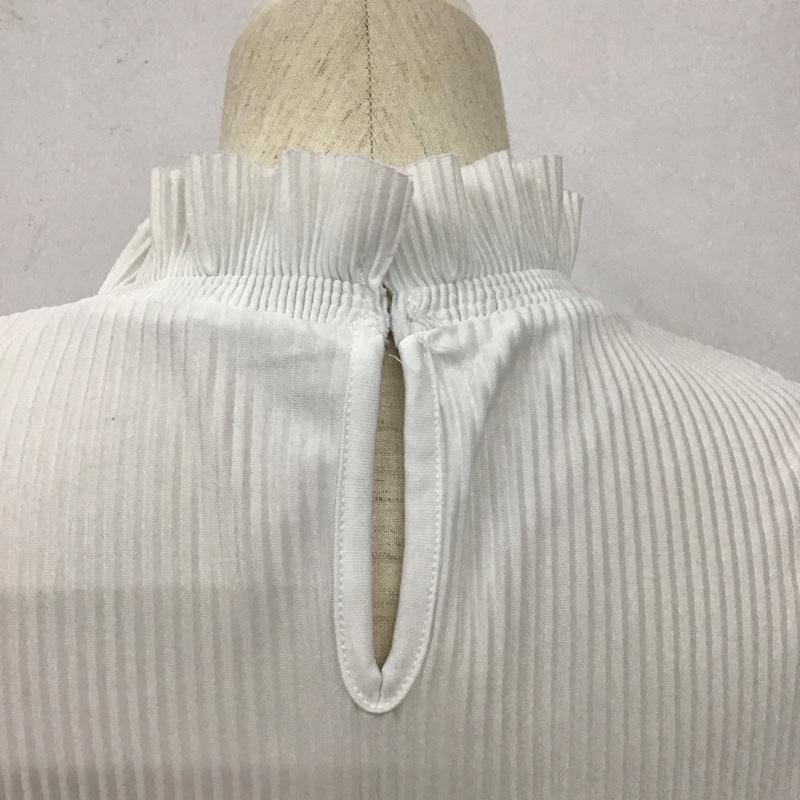ザラ ZARA カットソー 半袖 ノースリーブカットソー スタンドネック プルオーバー S 無地 白 / ホワイト / レディース USED 古着 中古 10126938