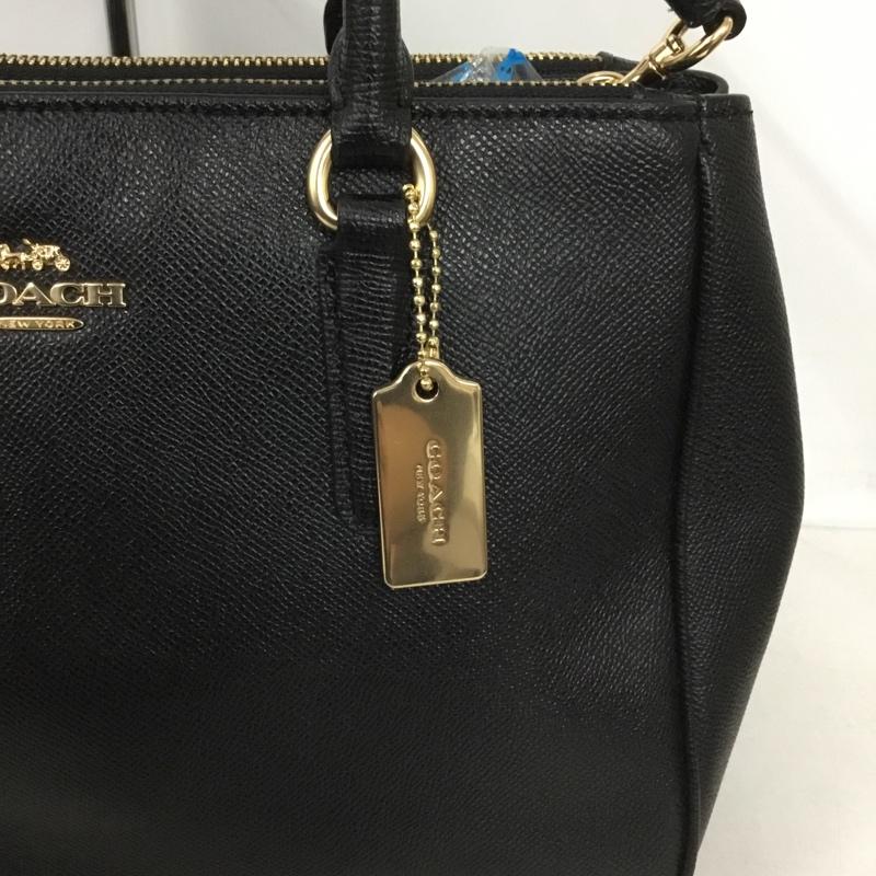 コーチ COACH ハンドバッグ ハンドバッグ F44958 サリー キャリーオール ショルダー 2WAY ロゴ、文字 黒 / ブラック / レディース USED 古着 中古 10130789
