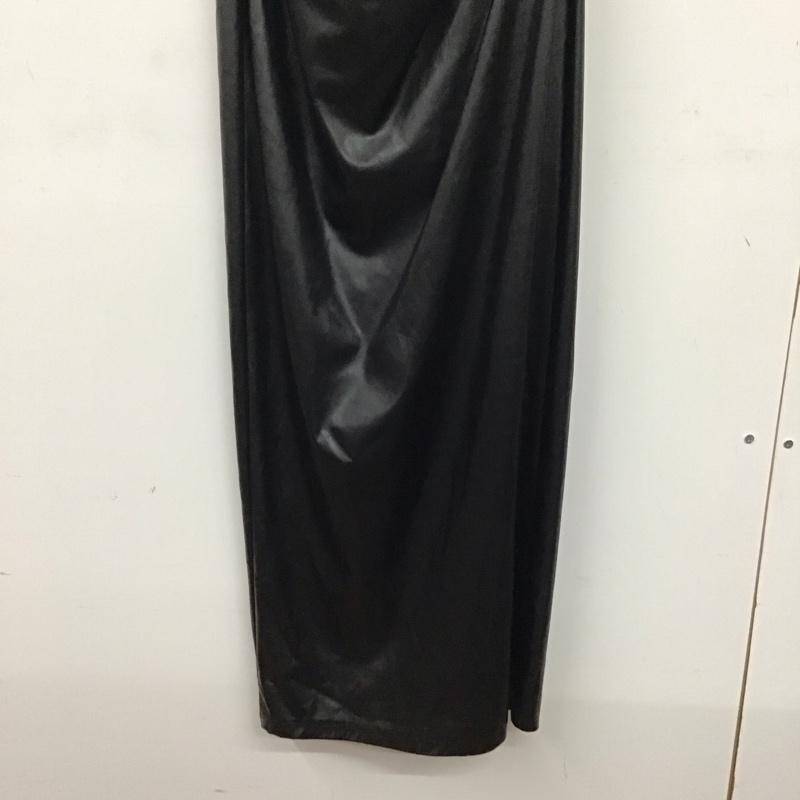 ザラ ZARA ワンピース ロングスカート ノースリーブタイトワンピース フェイクレザーワンピース S 無地 黒 / ブラック / レディース USED 古着 中古 10137573