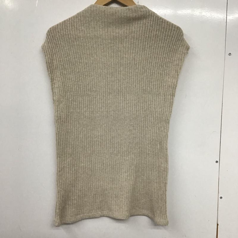ザラ ZARA カットソー 半袖 ノースリーブカットソー プルオーバー リブ S 無地 ベージュ / ベージュ / レディース USED 古着 中古 10136098