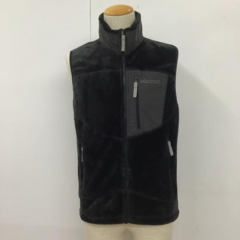 マーモット Marmot ベスト ベスト mjf-f7067 オリジンフリースベスト ジップアップベスト ノースリーブカットソー M ロゴ、文字 黒 / ブラック / メンズ USED 古着 中古 10109790