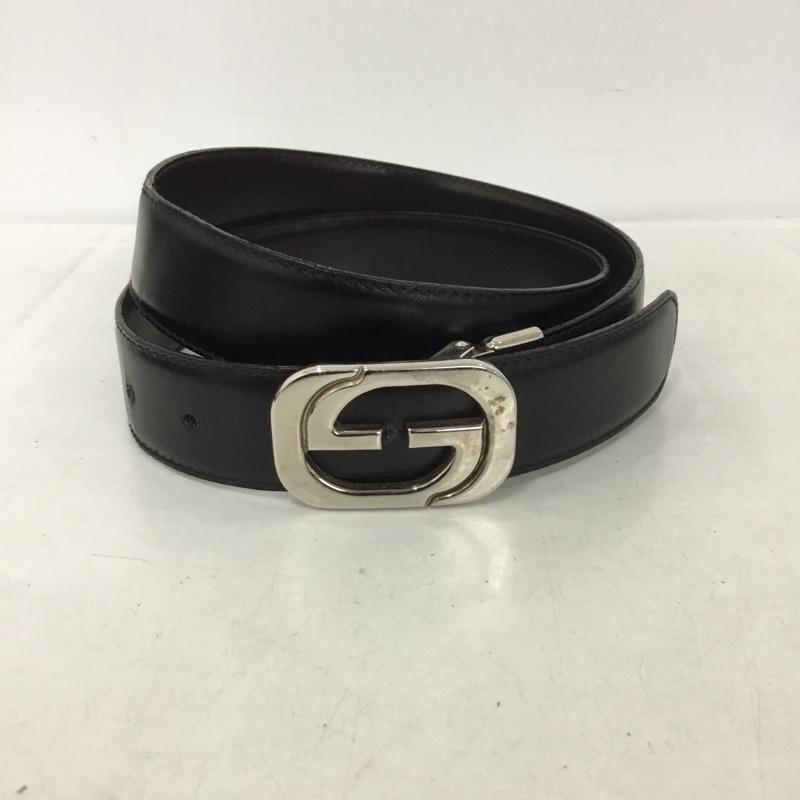 グッチ GUCCI ベルト・バックル ベルト 無地 黒 / ブラック / メンズ USED 古着 中古 10138020