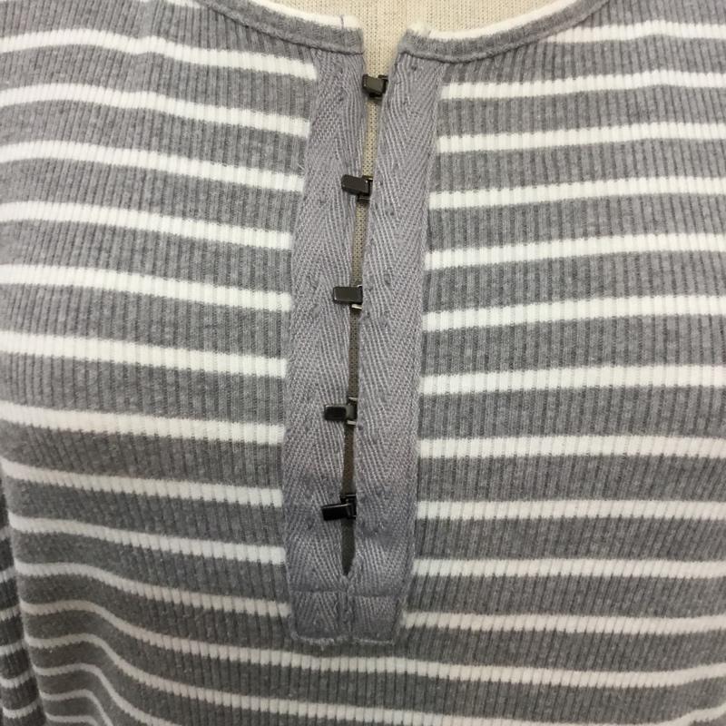 エル ELLE カットソー 長袖 ボーダー 40 ボーダー柄 灰 / グレー /  レディース USED 古着 中古 10044125