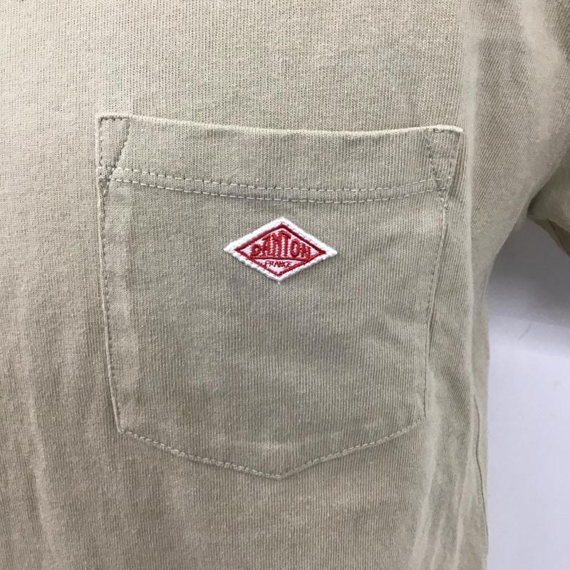 ダントン Danton Tシャツ 半袖 19A-HS-001 コットンポケットロゴTシャツ クルーネック 36 ロゴ、文字 ベージュ / ベージュ / メンズ USED 古着 中古 10111564