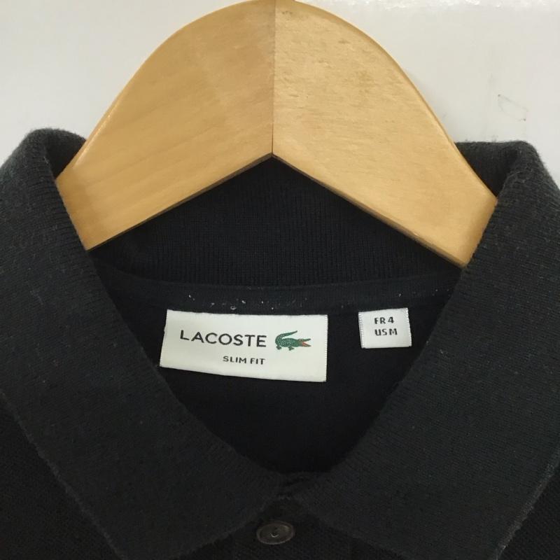 ラコステ LACOSTE ポロシャツ 半袖 半袖ポロシャツ カラーシャツ 半袖カットソー 4 ロゴ、文字 黒 / ブラック / メンズ USED 古着 中古 10133144