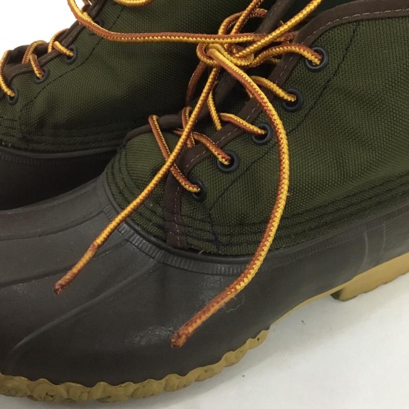 エルエルビーン L.L.Bean ブーツ ショートブーツ ビーンブーツ USA製 ロゴ、文字 カーキ / カーキ / X ダークブラウン / ダークブラウン / メンズ USED 古着 中古 10132114