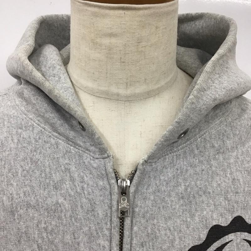 チャンピオン Champion パーカー 長袖 長袖パーカー フード付きパーカー プリントスウェット トレーナー M プリント 灰 / グレー / メンズ USED 古着 中古 10114415