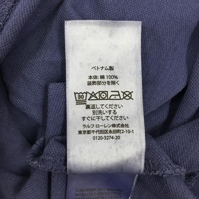 ポロラルフローレン POLO RALPH LAUREN Tシャツ 半袖 半袖カットソー 刺繍Tシャツ ヘンリーネックカットソー ノーカラーポロシャツ M ロゴ、文字 青 / ブルー / メンズ USED 古着 中古 10108702