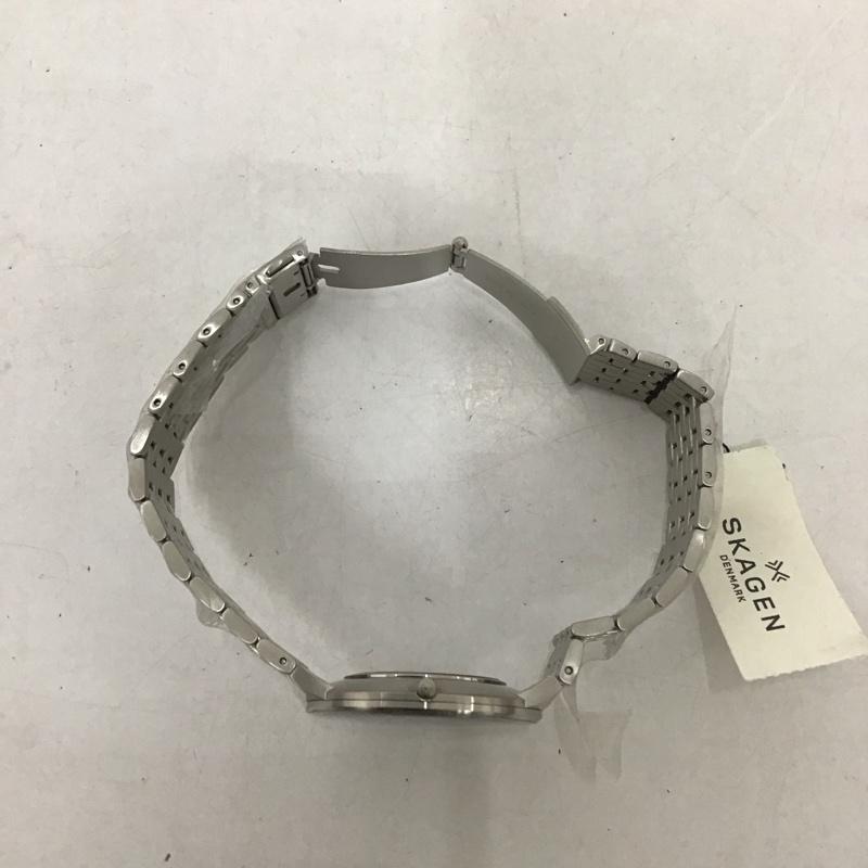 スカーゲン SKAGEN 腕時計 アナログ(クォーツ式) SKW6247 箱有 ロゴ、文字 銀 / シルバー / X 黒 / ブラック / メンズ USED 古着 中古 10134354