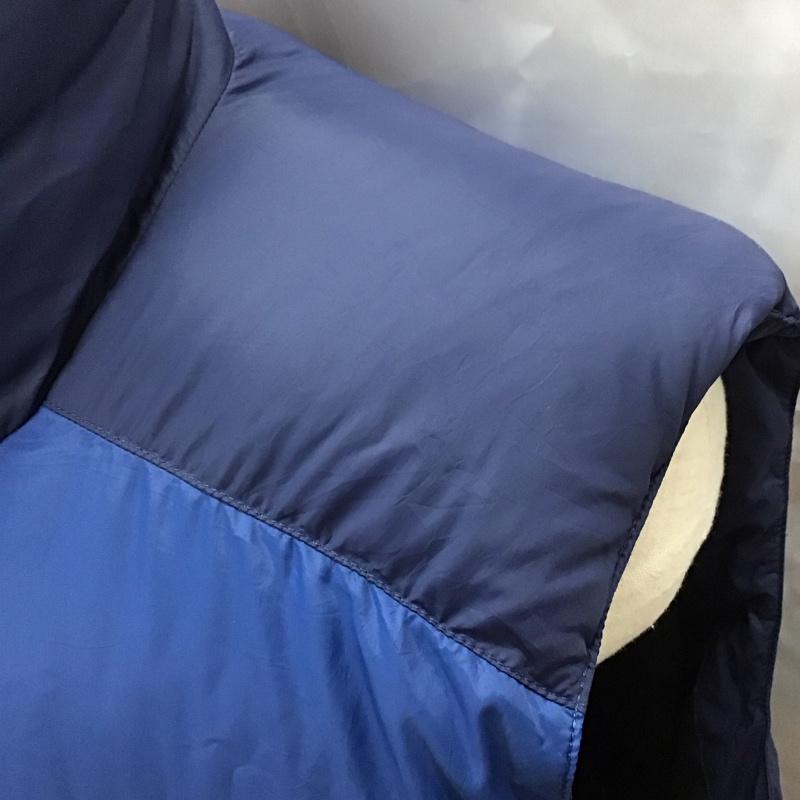ザノースフェイス THE NORTH FACE ベスト ベスト ジップアップベスト ダウンベスト ノースリーブカットソー L ロゴ、文字 青 / ブルー / X 紺 / ネイビー / メンズ USED 古着 中古 10114388