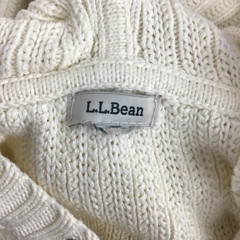 エルエルビーン L.L.Bean ニット、セーター 長袖 長袖ニットカットソー Vネック セーター フード付き 無地 白 / ホワイト / レディース USED 古着 中古 10126080