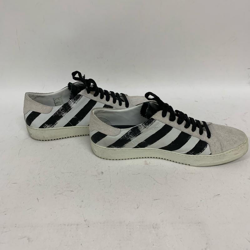 オフホワイト off white スニーカー スニーカー 無地 X ボーダー柄 白 / ホワイト / X 黒 / ブラック / メンズ USED 古着 中古 10009558