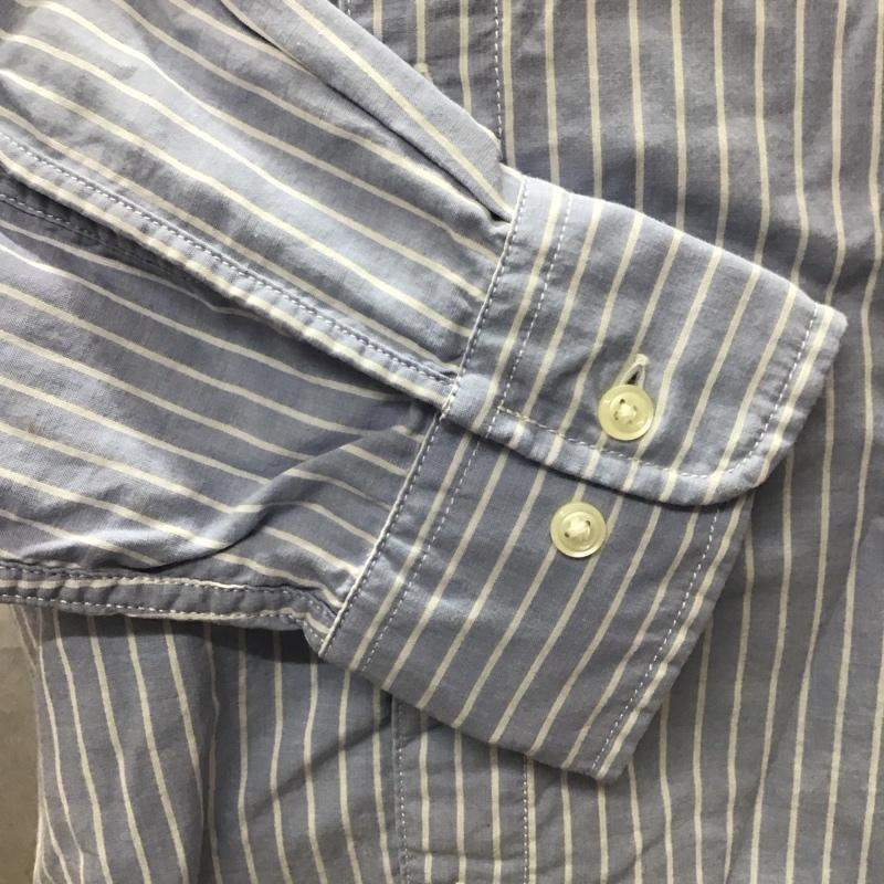 トミーヒルフィガー TOMMY HILFIGER シャツ、ブラウス 長袖 長袖シャツ カラーシャツ ストライプシャツ 長袖カットソー ボタンダウンシャツ リバーシブル M ストライプ 水色 / ライトブルー / X 白 / ホワイト /  メンズ USED 古着 中古 10111710