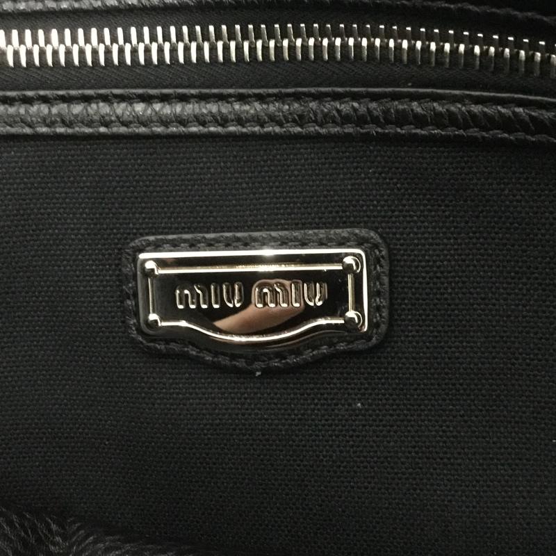 ミュウミュウ miu miu トートバッグ トートバッグ RR1934 VITELLO DAINO レザー ロゴ、文字 黒 / ブラック / X 銀 / シルバー / レディース USED 古着 中古 10126463