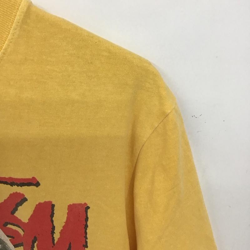 ステューシー STUSSY Tシャツ 半袖 半袖カットソー プリントTシャツ クルーネックカットソー M ロゴ、文字 黄 / イエロー / メンズ USED 古着 中古 10137957