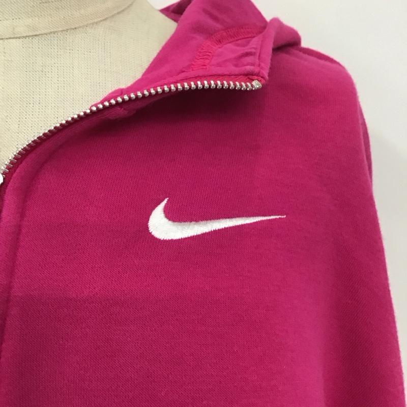 ナイキ NIKE パーカー 長袖 DN4884-615 ハーフジップ プルオーバー S ロゴ、文字 マゼンタ / マゼンタ / X 黒 / ブラック / レディース USED 古着 中古 10109732