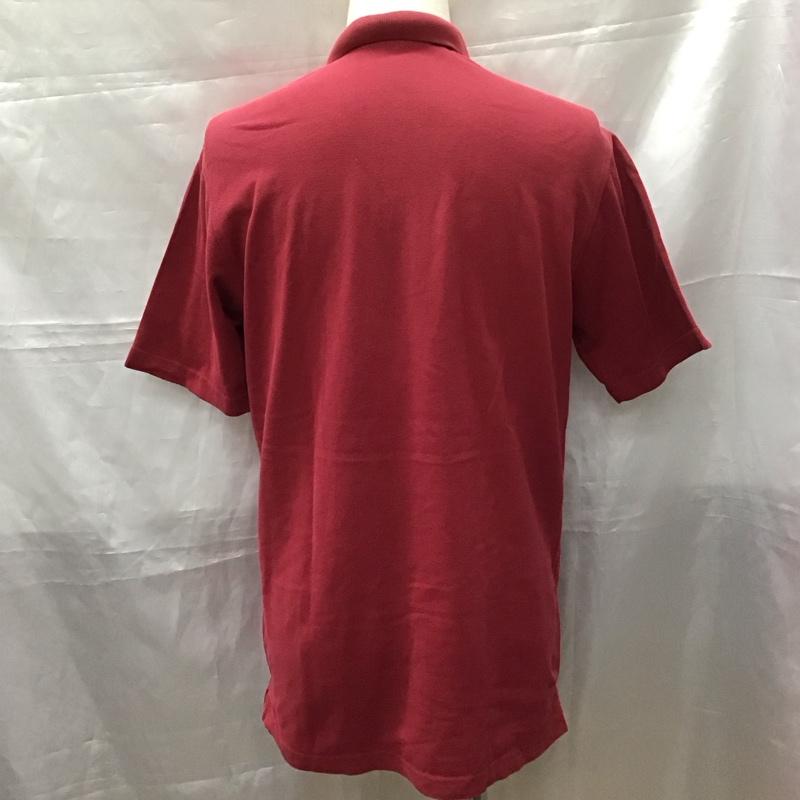 バーバリーロンドン Burberry London ポロシャツ 半袖 半袖ポロシャツ カラーシャツ 半袖カットソー M ロゴ、文字 えんじ / ワインレッド /  メンズ USED 古着 中古 10111802
