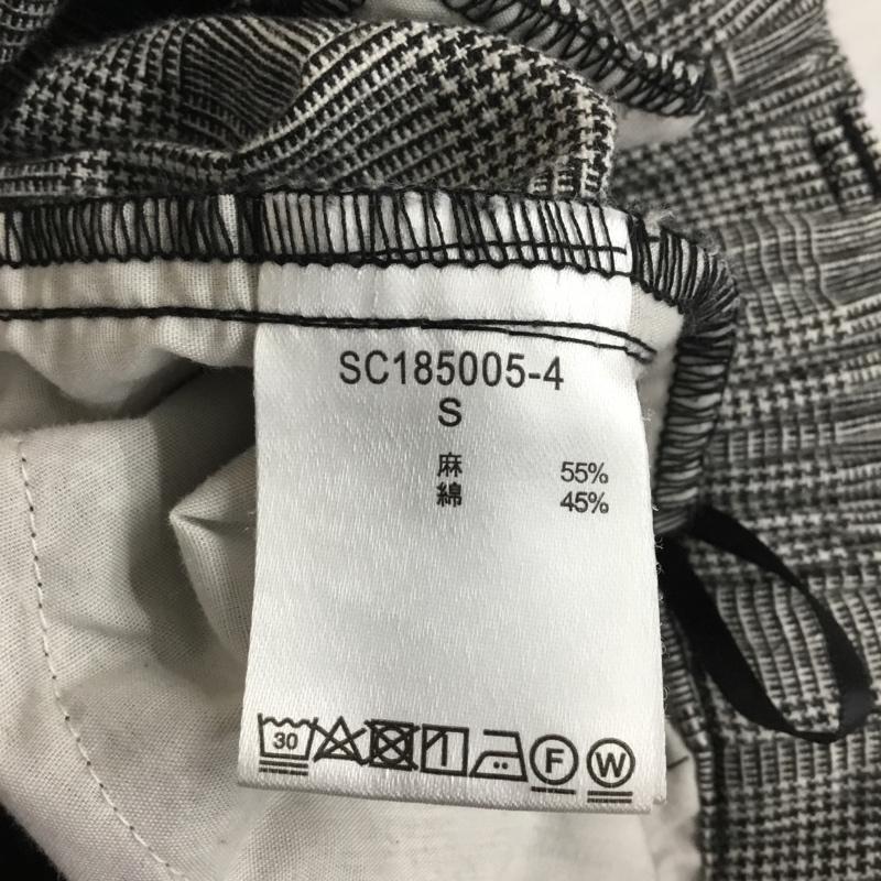 スタディオクリップ studio CLIP ボトムス ボトムス SC185005-4 ボンパン クロスチェックタックワイドパンツ カジュアルパンツ S チェック 白 / ホワイト / X 黒 / ブラック / レディース USED 古着 中古 10110035