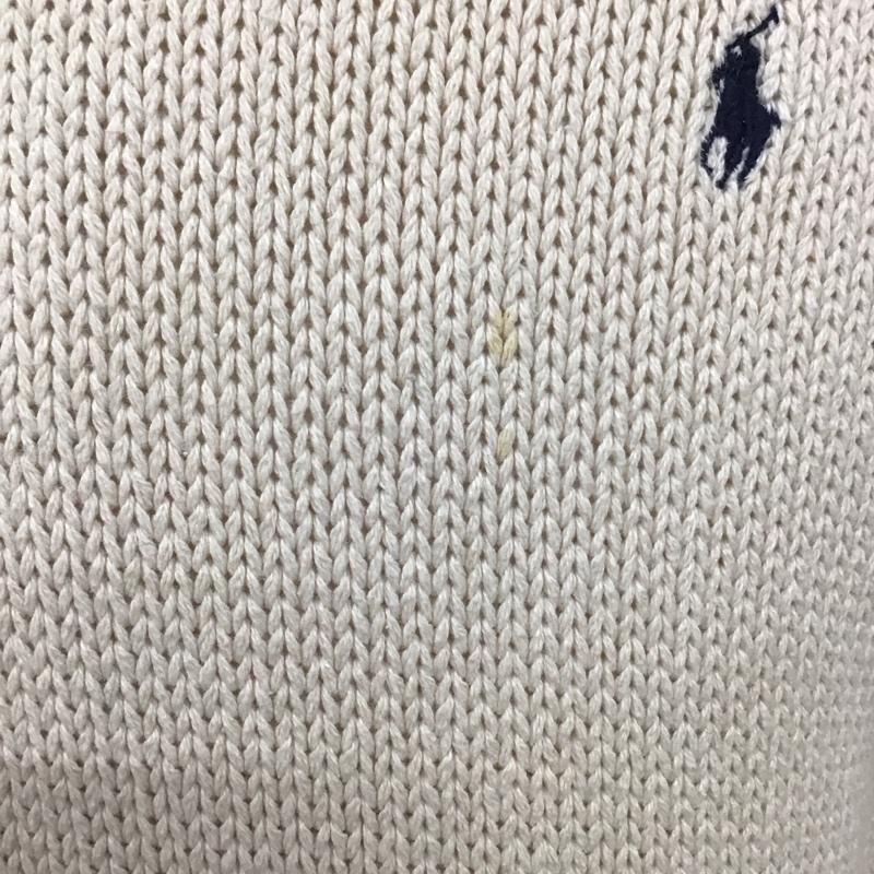 ポロバイラルフローレン Polo by RALPH LAUREN ニット、セーター 長袖 長袖ニットカットソー ニット セーター クルーネックニット M ロゴ、文字 ベージュ / ベージュ / メンズ USED 古着 中古 10114977