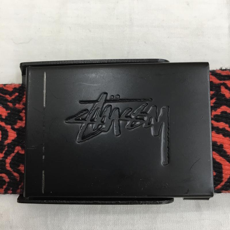 ステューシー STUSSY ベルト・バックル ベルト FREE 総柄 赤 / レッド / X 黒 / ブラック / メンズ USED 古着 中古 10138274