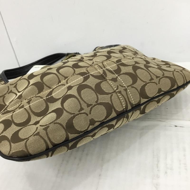 コーチ COACH トートバッグ トートバッグ 11280 シグネチャー 総柄 ベージュ / ベージュ / X 黒 / ブラック / レディース USED 古着 中古 10109901