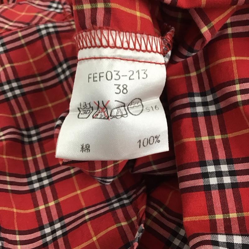 バーバリー BURBERRY シャツ、ブラウス 長袖 FEF03-213 チェック 38 チェック 赤 / レッド / レディース USED 古着 中古 10133728