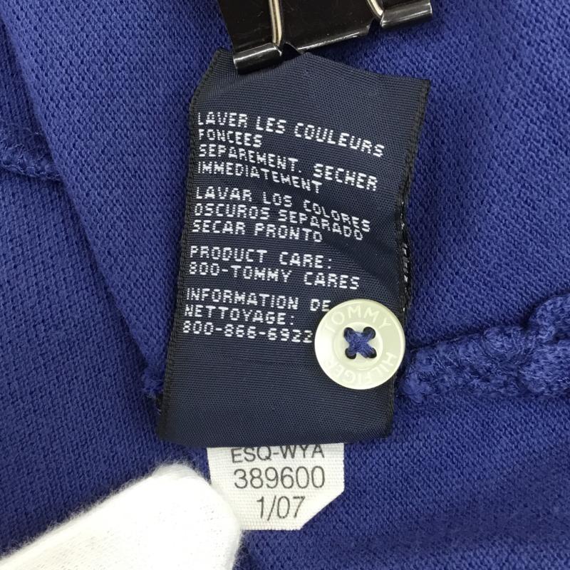 トミーヒルフィガー TOMMY HILFIGER ポロシャツ 半袖 XL ロゴ、文字 紺 / ネイビー / メンズ USED 古着 中古 10133533