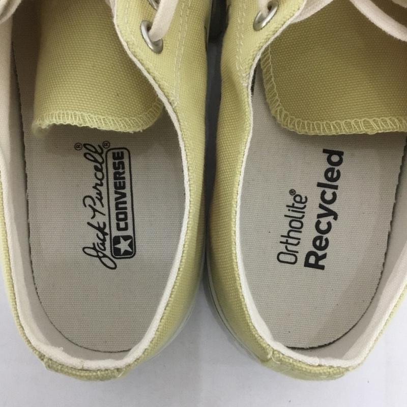 コンバース CONVERSE スニーカー スニーカー 1SC844 ジャックパーセル JACK PURCELL PET-CANVAS 23.5cm 23.5cm ロゴ、文字 黄 / イエロー / X 白 / ホワイト / レディース USED 古着 中古 10127009