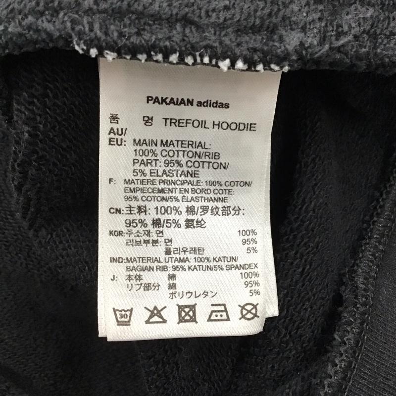 アディダス adidas パーカー 長袖 CW1240 トレフォイル フーディ L ロゴ、文字 黒 / ブラック / メンズ USED 古着 中古 10121194