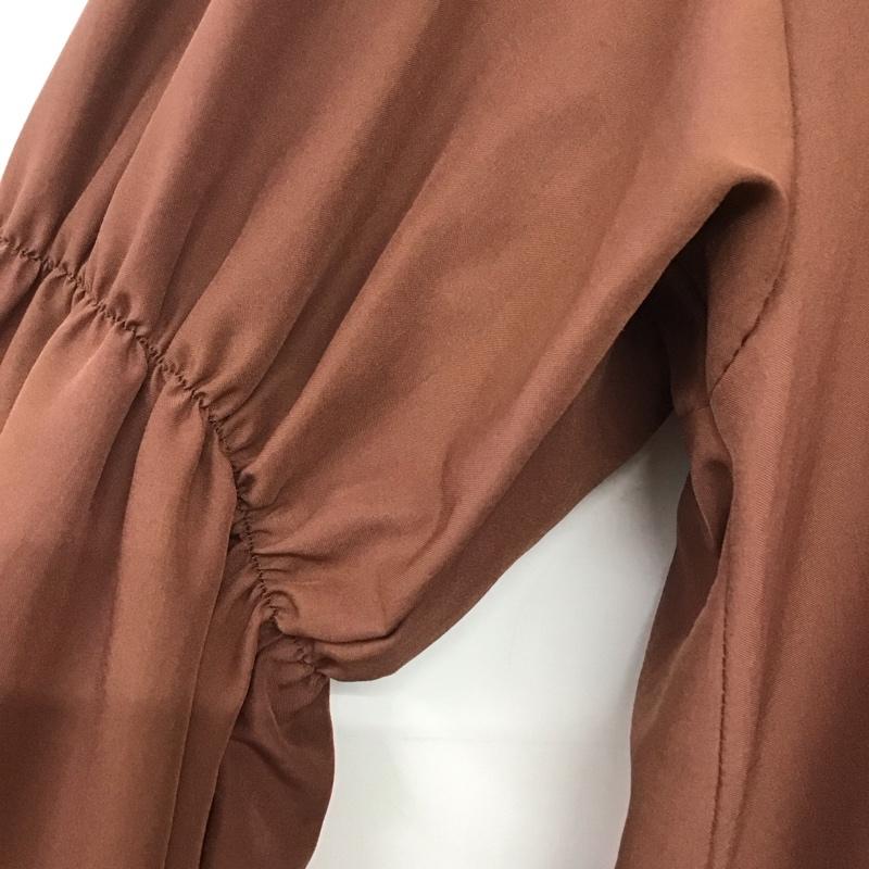 ダブルクローゼット w closet シャツ、ブラウス 長袖 FREE 無地 茶 / ブラウン / レディース USED 古着 中古 10139343