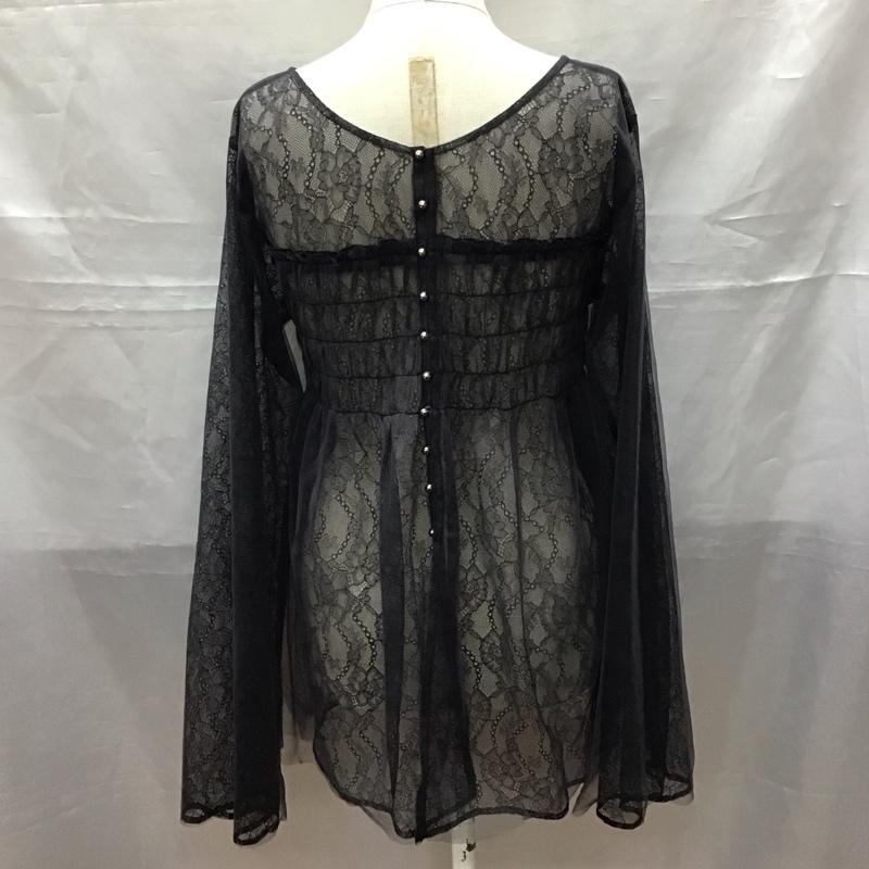 ページボーイ PAGEBOY カットソー 長袖 PB460034ND シアー レース チュール FREE レース柄 黒 / ブラック / レディース USED 古着 中古 10116956