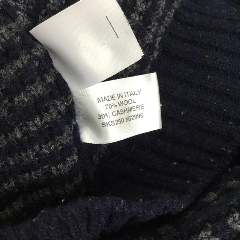 ダンヒル DUNHILL カーディガン 長袖 長袖ニットカーディガン リブニットカーディガン 前ボタン M 総柄 紺 / ネイビー / メンズ USED 古着 中古 10114980