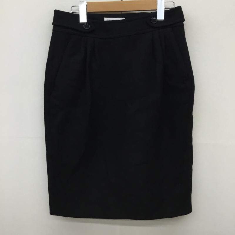 マックスマーラ Max Mara スカート ひざ丈スカート 40 無地 黒 / ブラック / レディース USED 古着 中古 10138285