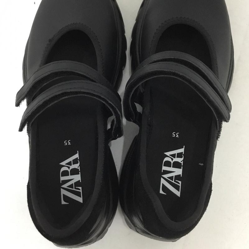 ザラ ZARA カジュアルシューズ カジュアルシューズ 5804 510 800 メリージェーン バレエシューズ 厚底 EU35 無地 黒 / ブラック / レディース USED 古着 中古 10138108