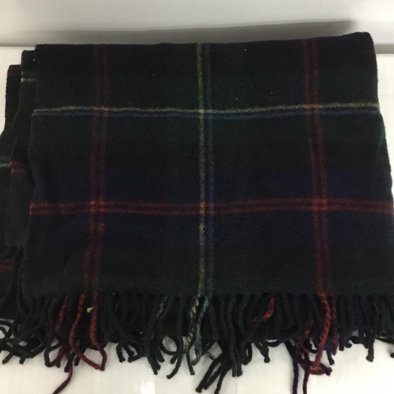 ラルフローレン RALPHLAUREN マフラー マフラー ストール ひざ掛け フリンジ チェック ウール ワイド ワンポイント マルチカラー / マルチカラー / レディース USED 古着 中古 10123634