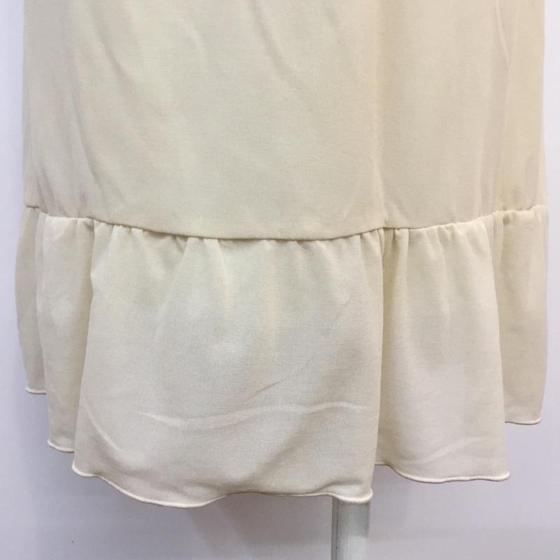 レイビームス Ray BEAMS ワンピース ひざ丈スカート ドレス シフォン リボン 無地 アイボリー / アイボリー / レディース USED 古着 中古 10048296