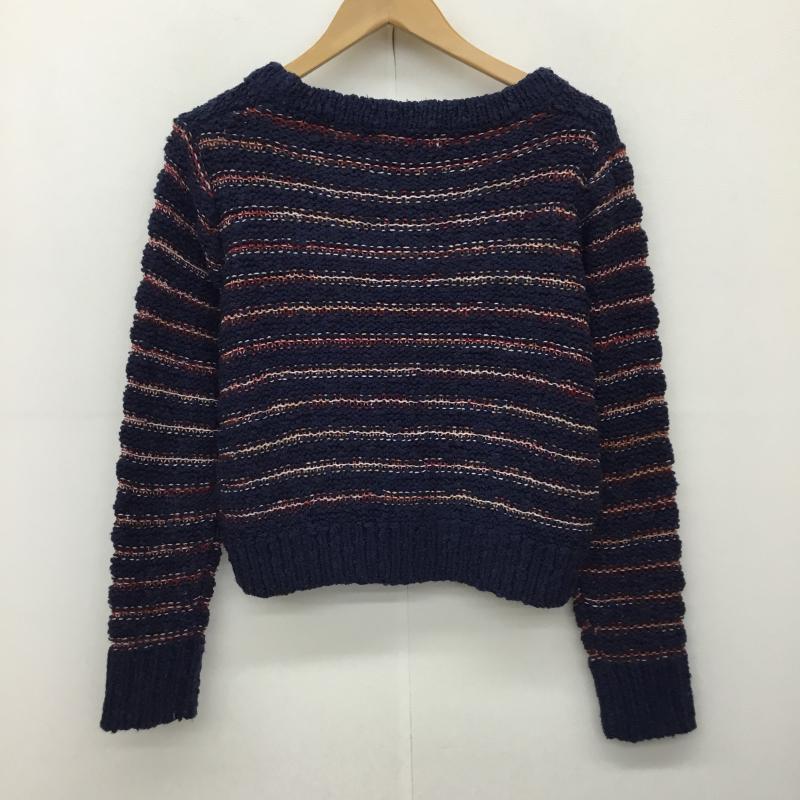 ダズリン dazzlin ニット、セーター 長袖 FREE ボーダー柄 紺 / ネイビー / X 赤 / レッド / レディース USED 古着 中古 10138996