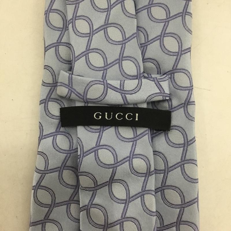 グッチ GUCCI ネクタイ ネクタイ シルク 総柄 水色 / ライトブルー / メンズ USED 古着 中古 10138635