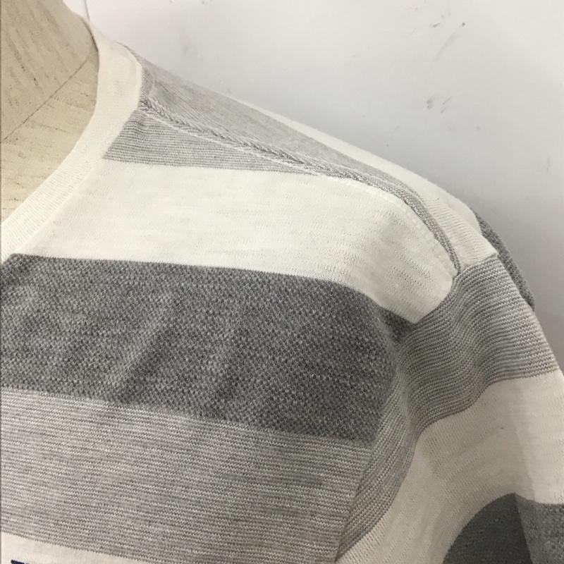 ザノースフェイス THE NORTH FACE Tシャツ 半袖 NT11898 半袖ボーダーTシャツ プリントTシャツ 半袖カットソー M ボーダー柄 白 / ホワイト / X 灰 / グレー / メンズ USED 古着 中古 10110391