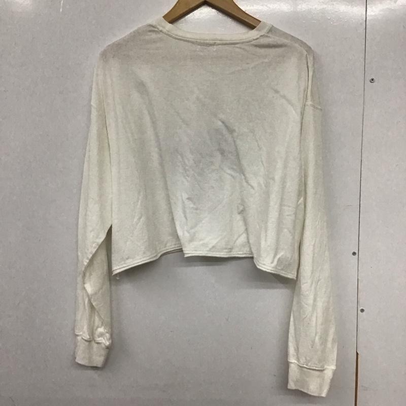 ローリーズファーム LOWRYS FARM Tシャツ 長袖 FREE プリント X 刺繍 白 / ホワイト / レディース USED 古着 中古 10133139