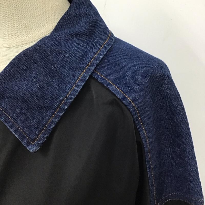 イア パピヨネ ear PAPILLONNER ジャケット、上着 ジャケット、ブレザー EAZ1011104A0002 デニムシャツジャケット FREE 無地 青 / ブルー / X 黒 / ブラック / レディース USED 古着 中古 10118353