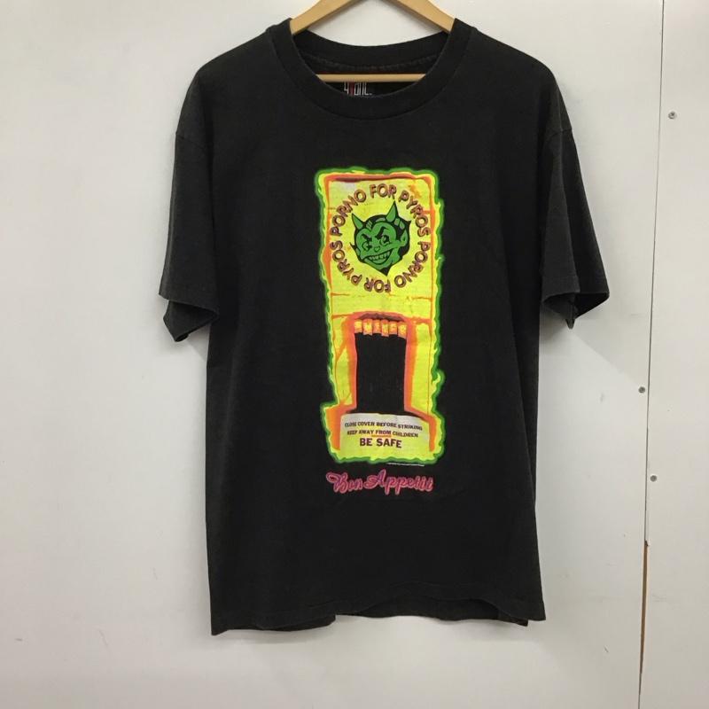 古着 USED Tシャツ 半袖 半袖カットソー プリントTシャツ クルーネックカットソー バンドT ポルノフォーパイロス XL プリント 黒 / ブラック / メンズ USED 古着 中古 10136712