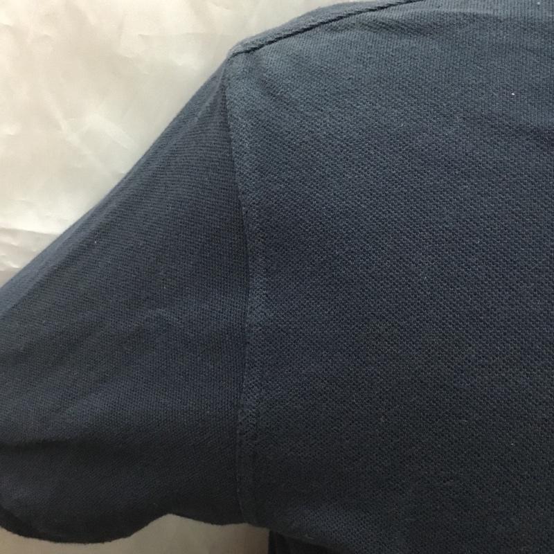 エドウィン EDWIN ポロシャツ 半袖 半袖ポロシャツ カラーシャツ 半袖カットソー L ロゴ、文字 紺 / ネイビー /  メンズ USED 古着 中古 10112290