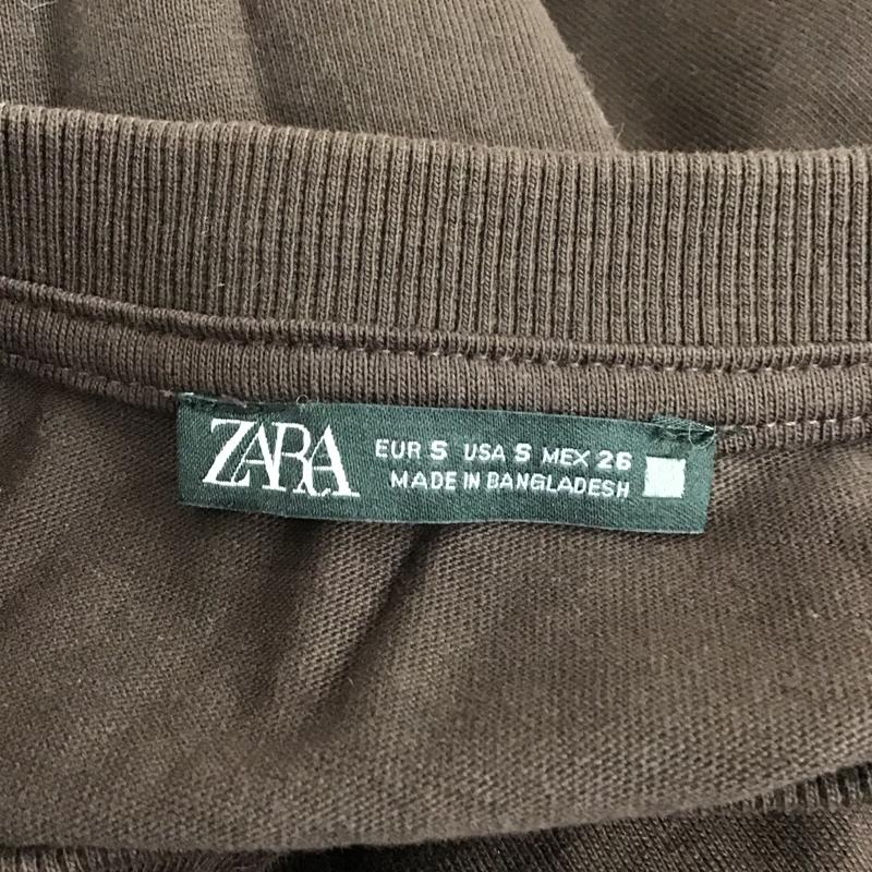 ザラ ZARA チュニック 長袖 S 無地 茶 / ブラウン / レディース USED 古着 中古 10111601