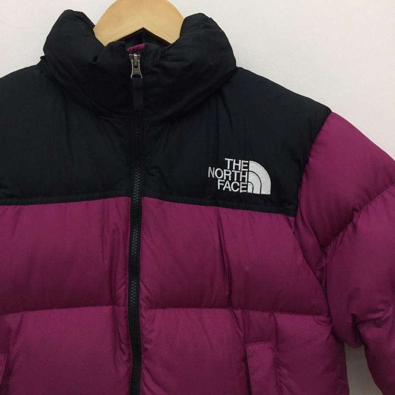 ザノースフェイス THE NORTH FACE ジャケット、上着 ダウンジャケット NDW91952 SHORT NUPTSE JACKET M ロゴ、文字 黒 / ブラック / X 桃 / ピンク / レディース USED 古着 中古 10139653