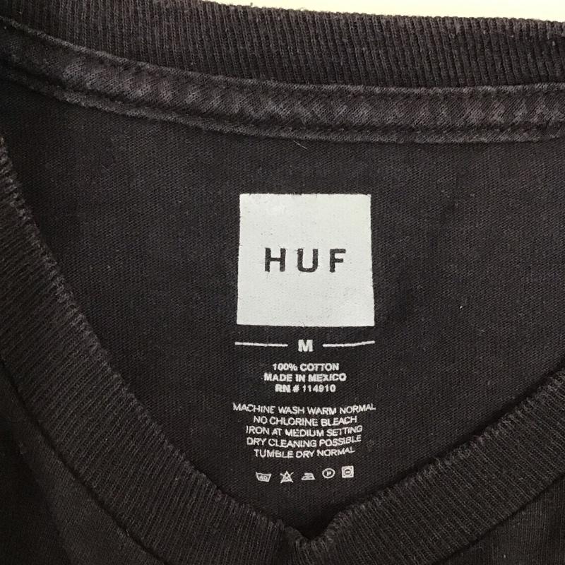 ハフ HUF Tシャツ 半袖 半袖カットソー プリントTシャツ クルーネックカットソー M ロゴ、文字 黒 / ブラック / メンズ USED 古着 中古 10116572